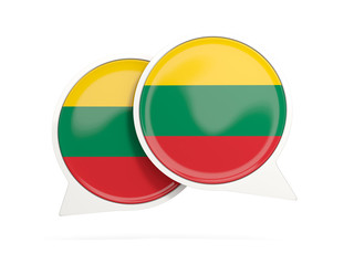 Flag of lithuania, round chat icon