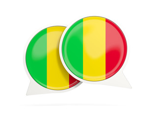 Flag of mali, round chat icon