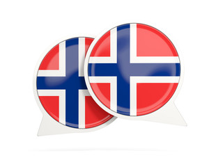 Fototapeta premium Flag of norway, round chat icon