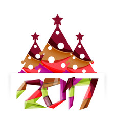 Happy New Year and Chrismas holiday greeting card elements