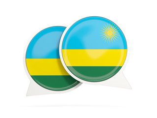 Flag of rwanda, round chat icon