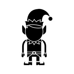 Naklejka premium Elf cartoon icon. Christmas season decoration and celebration theme. Isolated design. Vector illustration