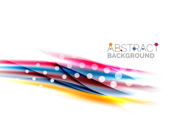 Color wavy lines with light shiny effects. Abstract background template