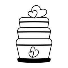 sweet cake with hearts icon vector illustration design