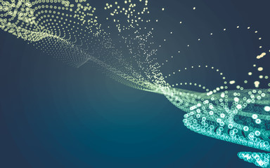 Abstract polygonal space low poly dark background, 3d rendering