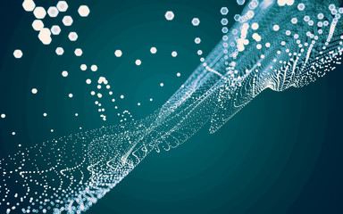 Abstract polygonal space low poly dark background, 3d rendering