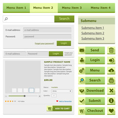 Online shop flat design elements set