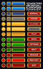 Medieval game buttons pack