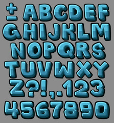 Blue cartoon alphabet