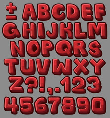 Red cartoon alphabet