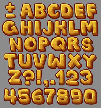 Yellow cartoon alphabet