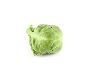 Fototapeta premium Fresh ripe brussels sprouts on white 