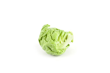 Obraz premium Fresh ripe brussels sprouts on white 