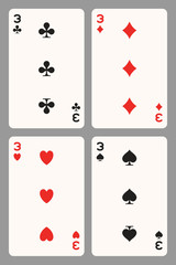Playing cards three