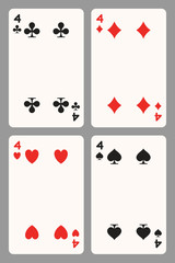 Playing cards four