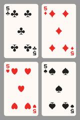 Playing cards five