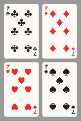 Playing cards seven