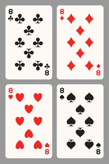 Playing cards eight