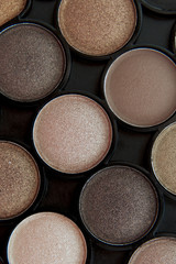 Colorful eyeshadow, cosmetics. Set makeup, beauty and fashion. 