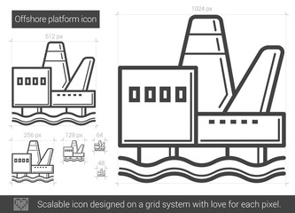 Offshore platform line icon.