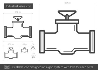 Industrial valve line icon.