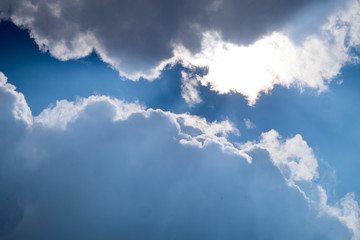 Rays of light shining down