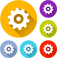 six gear icons