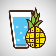 cartoon cup glass water with vector illustration eps 10