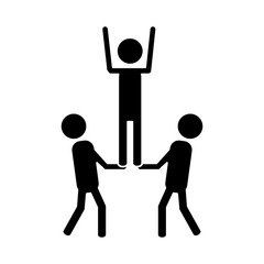 Group of pictograms icon. Teamwork support and collaborative theme. Isolated design. Vector illustration