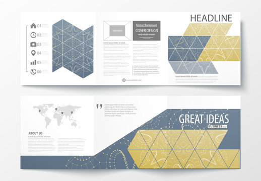 Trifold Brochure Layout with Constellation Design Element 2