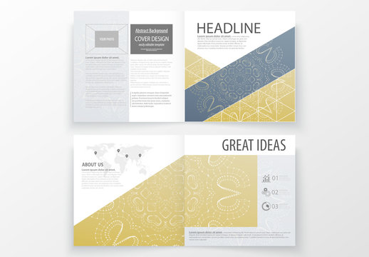 Square Brochure with Dark Geometric Design Element 1
