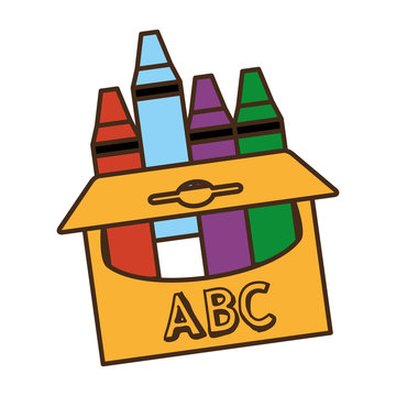 crayons box isolated icon vector illustration design