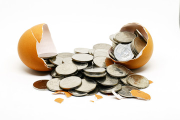 Money with egg