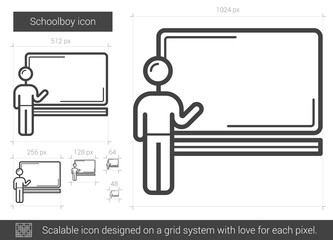 Schoolboy line icon.