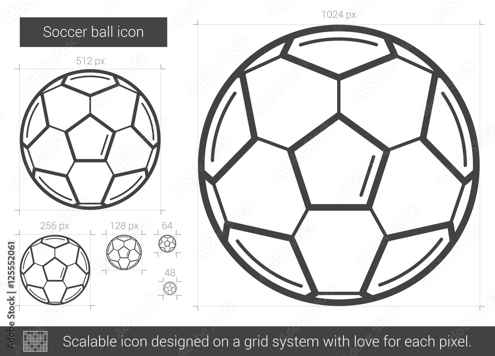 Wall mural soccer ball line icon.