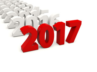 2017 New Year symbol with other years.