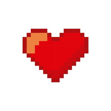 video game heart pixelated icon vector illustration design