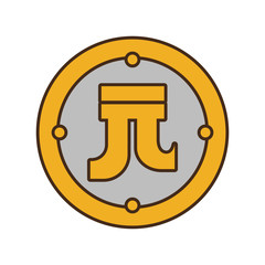 yuan coin china isolated icon vector illustration design