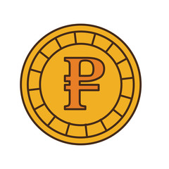 rouble coin isolated icon vector illustration design