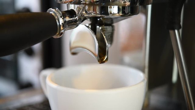 espresso coffee shot from coffee machine