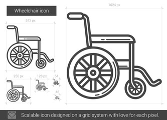 Wheelchair line icon.