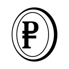 rouble coin isolated icon vector illustration design