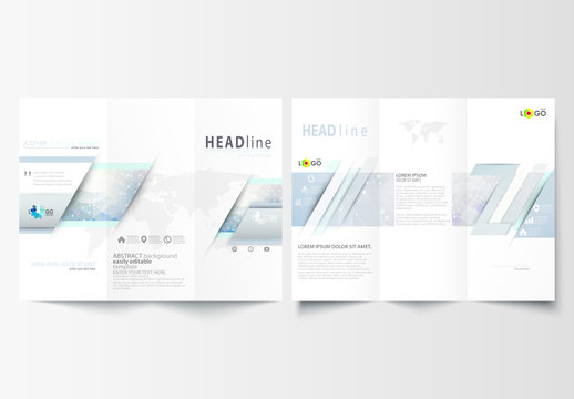 Trifold Brochure Layout with a DNA Strand Design Element 1