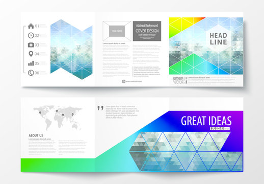 Trifold Brochure Layout with a DNA Strand Design Element 3