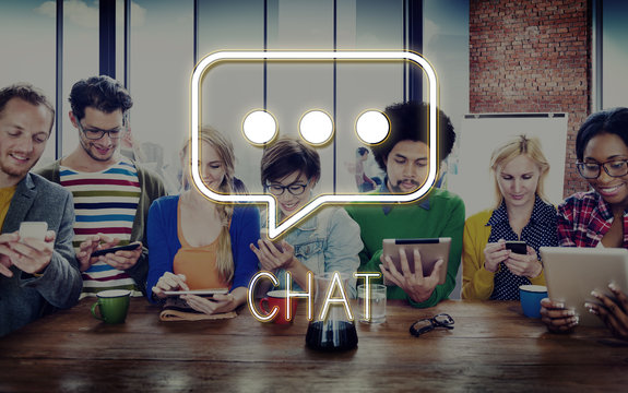 Chat Message Social Network Texting Graphic Concept - Powered by Adobe