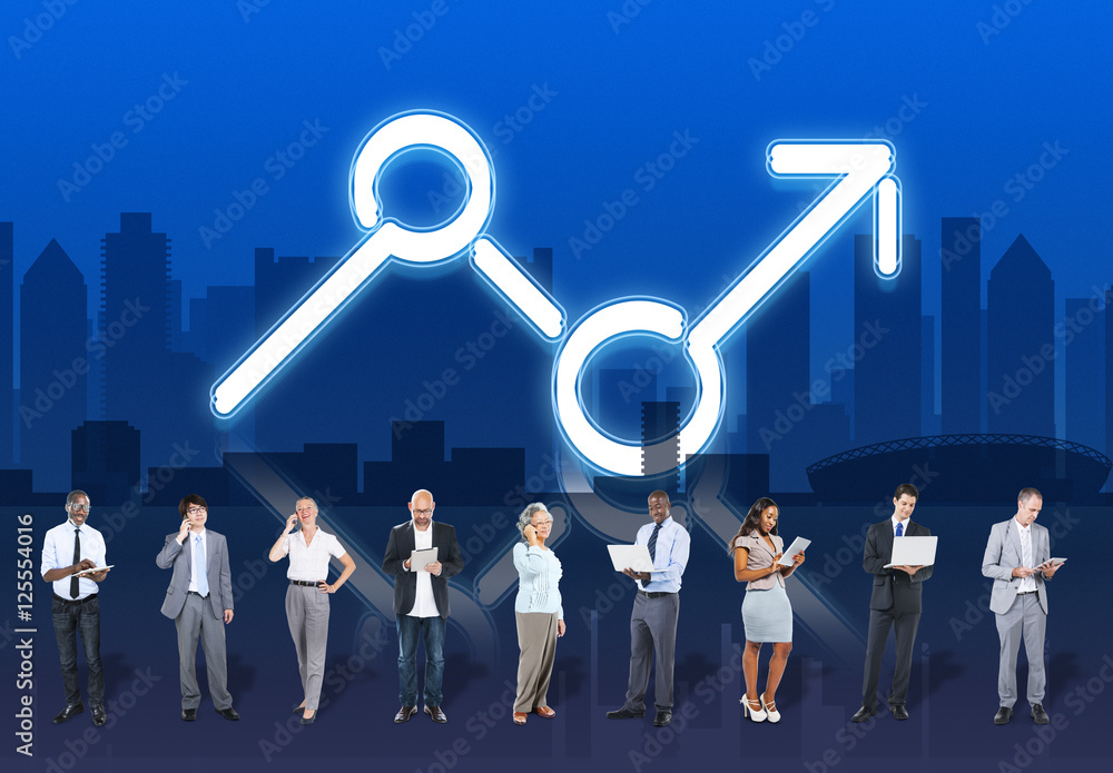 Poster graph chart data information business concept