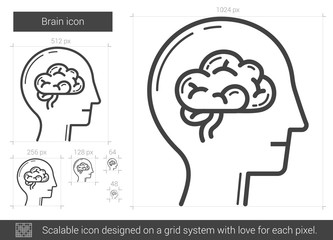 Brain line icon.