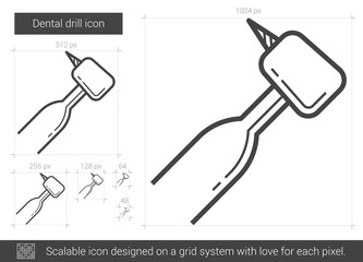 Dental drill line icon.