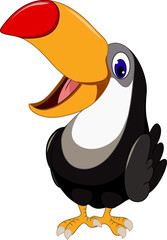 Cute cartoon toucan bird posing