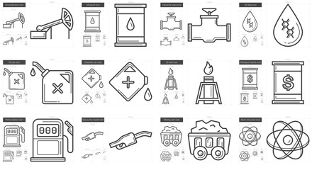 Ecology line icon set.